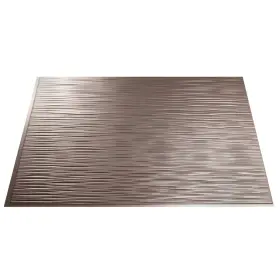D72-29 Fasade 18 Inch X 24 Thermoplastic Backsplash Panel Brushed Nickel Ripple