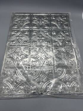 Fasade Pb5021 5- 18 Inch X 24 Thermoplastic Backsplash Panel Crosshatch Silver