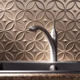 Pb6128 Fasade 18in X 24in Rings Argent Bronze Backsplash Panel 5pk