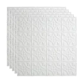 Pl5001 Fasade Traditional #1 Matte White 2 Ft. X Lay In Vinyl Ceiling Tile 20 Sq.ft Pl5001 Fasade Traditional #1 Matte White 2 Ft. X Lay In Vinyl Ceiling Tile 20 Sq.ft