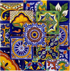 Festmex 850023714411 Genuine Mexican Talavera Ceramic Tiles 4x4 Hand Painted Customize Your Walls Cou