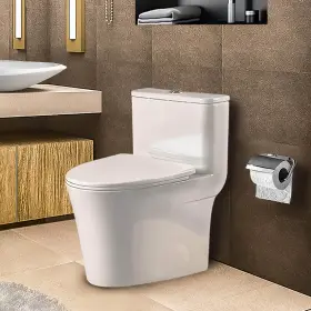 Fine Fixtures 100751226277 Modern One Piece Round Toilet 10 Inch - Rough-in Fine Fixtures 100751226277 Modern One Piece Round Toilet 10 Inch - Rough-in