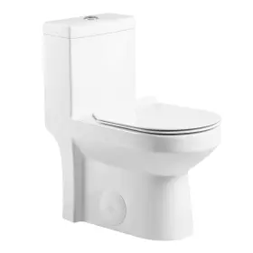 Fine Fixtures 782150681246 Dual-flush 1-piece Toilet 10- Inch Rough-in With White