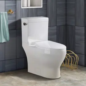 Fine Fixtures 782150692921 Fxitures Modern Two Piece Elongated Toilet Ada White