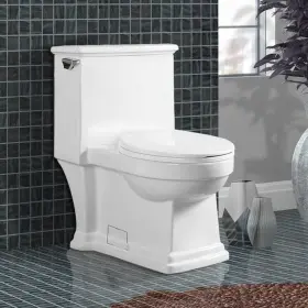 Fine Fixtures 782150692945 Modern One Piece Elongated Toilet Ada White