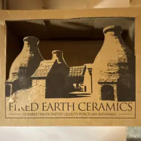 223301 Fired Earth Ceramics 2 Porcelain Retro Soap Dish Bone Handcrafted Bathroom
