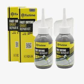 Fixtime 691027374627 Tile Grout Repair Kit Gray Filler Tube 8 Oz Renews Fast