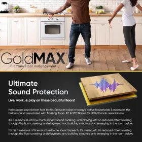 Flooring 313033282214 Goldmax Premium Floor Underlayment - 200 Sqft Roll 3mm Thick With Moistur