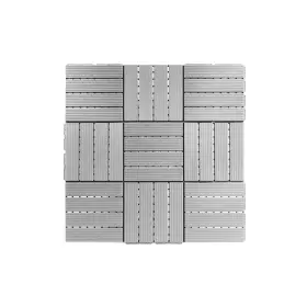 Floorpops 091212850873 11.8-in By Straight Groove Light Grey Interlocking Deck Tiles Pack O