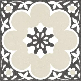 Fp4662 Floorpops 12-in By Black Daphne Vinyl Peel And Stick Floor Tiles 10 Sq.ft