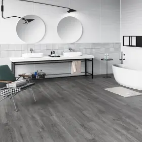 B0dm8lfckt Florexp Vinyl Flooring 18pcs Dark Grey Peel And Stick Waterproof Lvt Tiles 2.0mm