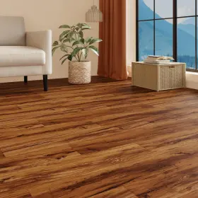 Wb2023009t Florexp Vinyl Flooring - Warm Brown Wood Effect Lino Peel And Stick Self Adhesive Floo