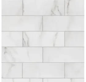 Chdezenbr3x12 Florida Tile Home Collection Michelangelo Calacatta Matte 3.75 Inch X 12 Porcelain Floor And Wall Tile- 6.25 Sq Ft