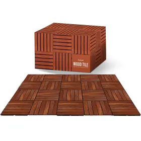 Flybold 908008153402 Interlocking Deck Andflooring Tiles - Teak Wood Outdoor Flooring 12 Inch X Flybold 908008153402 Interlocking Deck Andflooring Tiles - Teak Wood Outdoor Flooring 12 Inch X