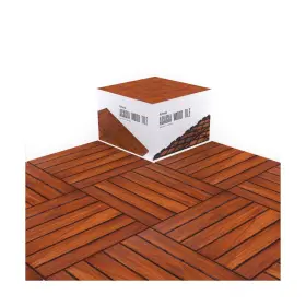 Flybold 908008153594 Acacia Wood Patio Flooring Interlocking Deck Tiles Pack Of 10 12 Inch X Wa