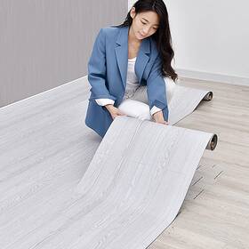 Fogzuvr Grey-2rolls 2 Rolls 15.7 Wide Peel And Stick Floor Tiles 25.73 Sq.ft Self-adhesiv