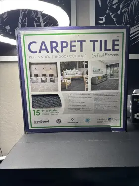 15-tiles Foss 080321112101 Peel/stick Carpet Tile 24 Inch X Polyester Everest Gray 15-tiles/60-sq-ft