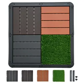 Frepers 197644132393 Interlocking Patio Deck Tiles Waterproof And Non-slip Easy To Clean Mai