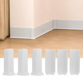Gamzau 762730189188 Baseboard Corner Blocks 4inch Height Self Adhesive 3 Inside Outside Corn