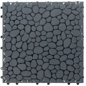 Qi003970.5 Gardenised 651355239708 Interlocking Cobbled Stone Look Garden Pathway Tiles Decorative F