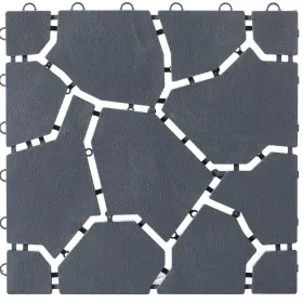 Gardenised 651355241084 Gray Garden Path Track Interlocking Stone Look Design Pathway Tile Floor Pave