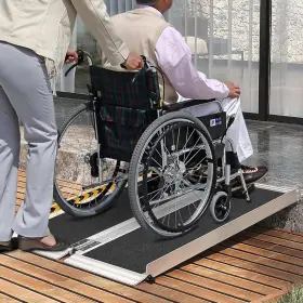 Garvee 955630723727 Aluminum Portable Wheelchair Ramp With Transition Plate Weight Capacity Up To