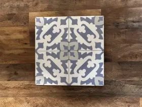 1174315 Gbi Tile Stone Apollo Deco Blue Matte Ceramic - Unopened Box Of 33 Pieces