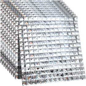 Lec-geetery-1722 Geetery 20 Sheets 12 X Inches Mirror Glass Mosaic Tile Crystal Diamond For Ki