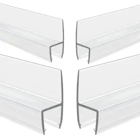 Gezmr 794969497116 4-pack Frameless Shower Door Side H-type - 1/4 Inch 6mm N/a Clear