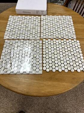 Glazzio Crm-478 Back Splash Tile Glass Stone And Ceramic Combo 1 Inch Rounds On Mesh Shee