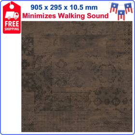 Go4cork 56021901 Vintage Dark Brown Cork Flooring Tiles Pvc-free And Durable 22.992ft / Box Premium
