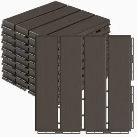 Goovilla 757837823219 Plastic Interlocking Deck Tiles 9 Pack Patio 12 Inch X12 Waterproof