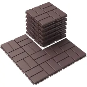 Goovilla 757837823738 Plastic Interlocking Deck Tiles 9 Pack Outdoor Patio Flooring 12 Inch X