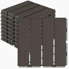 Goovilla 760385470293 Plastic Interlocking Deck Tiles 9 Pack Patio 12 Inch X12 Water