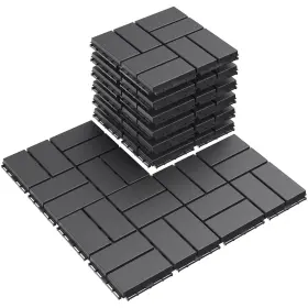 Gv-9pdtg-4p Goovilla Plastic Interlocking Deck Tiles 9 Pack Outdoor Patio Flooring 12 Inch X