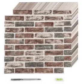Qt15 Greymond Faux Brick Tile 3d Strip Wall Paneling 50 Sq.ft Self-adhesive Artificial Sto Qt15 Greymond Faux Brick Tile 3d Strip Wall Paneling 50 Sq.ft Self-adhesive Artificial Sto