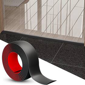 Greymond Sb06 Black Floor Transition Strip Self-adhesive Vinyl Trim 20ft X 1.57in