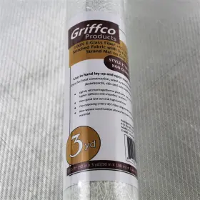1708-3x50 Griffco Products Rolled 1708 Biaxial 45 /-45 Stitched Fiberglass With 3/4 Oz. Mat White