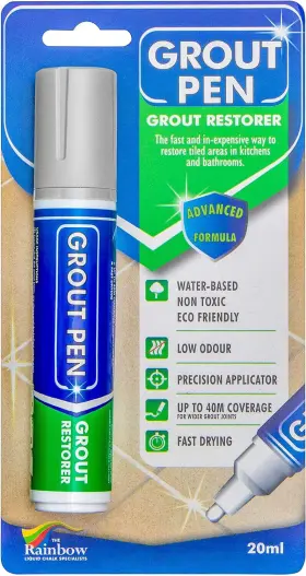 Grout Pen 030105281214 Tile Paint Marker Waterproof Colorant Light Grey 15mm Tip 20ml