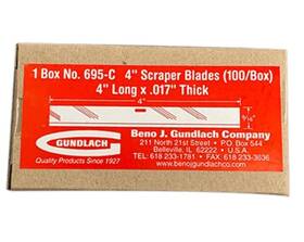Gundlach 695-c 4 Inch Scraper Blades .017 100 Per Box New