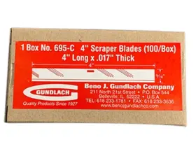 695-c Gundlach 4 Inch Scraper Blades .017 100 Per Box New