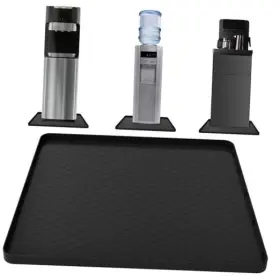 Ss-021 Halagas Water Cooler Mat - 22 Inch X 19 Non-slip With Raised Edge Black