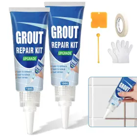 Mfj-3hao-200g-eu-li Halldeli Tile Grout Repair Kit 2 Pack White Fast Drying Filler For Bathroom Kitch