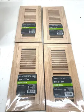 E1448fmu04x12 Hampton Bay Lot Of 4 Inch X 12 Oak Wood Flush Mount Grilles Unfinished