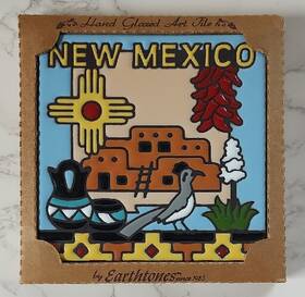 Hand In Hand Designs 6058a Earthtones Since 1983 New Mexico Kitchen Glazed Art Tile Nib Souvenir A10