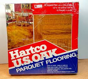 Hartco 092991026527 Nos U.s. Oak Parquet Flooring Urethane Finish 12x12 10 Sq Ft Caramel