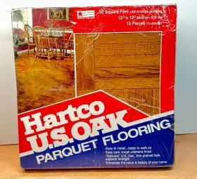 Hartco 092991026527 Nos U.s. Oak Parquet Flooring Urethane Finish 12x12 10 Sq Ft Caramel