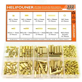 Helifouner 749355453283 322 Pieces M2 Male Female Hex Brass Spacers Standoff Set
