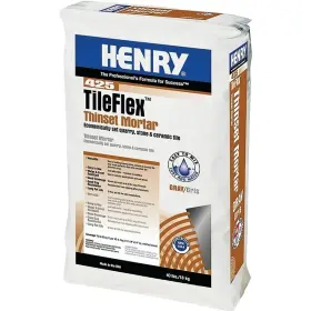 12260 Henry 425 Tileflex Series Thin-set Mortar Gray Fine Solid Powder 40 Lb
