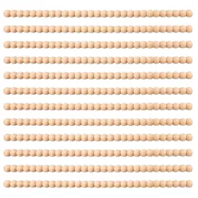 Zsmzc-10mm40cm-12p Hidaily 12pcs Decorative Beaded Wood Trim 15.75inch Unfinished Molding Sticks